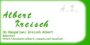 albert kreisch business card